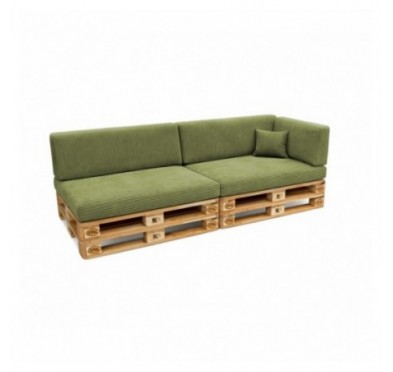 Set de 6 coussins de jardin pour palettes | Velours côtelé | Couleur vert