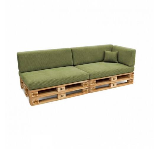 Set de 6 coussins de jardin pour palettes | Velours côtelé | Couleur vert