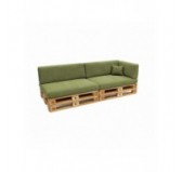 Set de 6 coussins de jardin pour palettes | Velours côtelé | Couleur vert