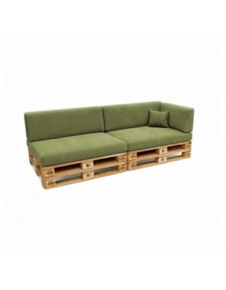 Set de 6 coussins de jardin pour palettes | Velours côtelé | Couleur vert