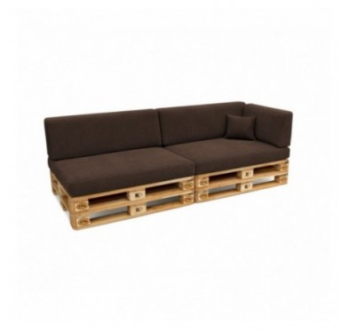 Set de 6 coussins de jardin pour palettes | Velours côtelé | Couleur marron foncé