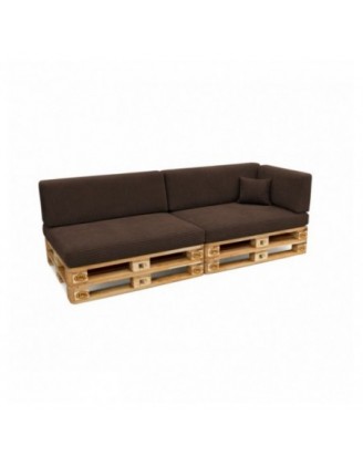 Set de 6 coussins de jardin pour palettes | Velours côtelé | Couleur marron foncé