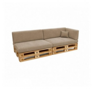 Set de 6 coussins de jardin pour palettes | Velours côtelé | Couleur marron