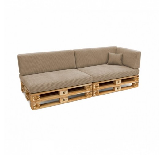Set de 6 coussins de jardin pour palettes | Velours côtelé | Couleur marron