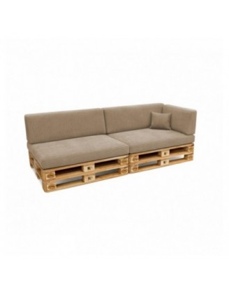 Set de 6 coussins de jardin pour palettes | Velours côtelé | Couleur marron