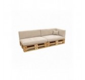 Set de 6 coussins de jardin pour palettes | Velours côtelé | Couleur beige foncé