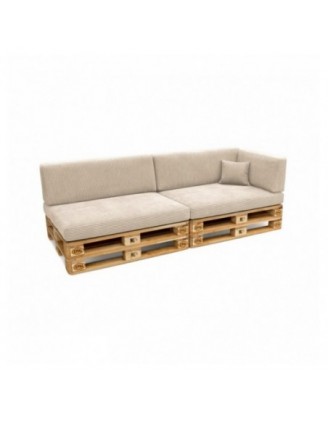Set de 6 coussins de jardin pour palettes | Velours côtelé | Couleur beige foncé