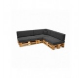 Set de 8 coussins de jardin pour palettes | Velours côtelé | Couleur gris foncé
