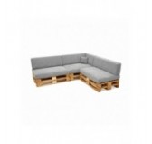 Set de 8 coussins de jardin pour palettes | Velours côtelé | Couleur gris