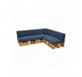 Set de 8 coussins de jardin pour palettes | Velours côtelé | Couleur bleu foncé