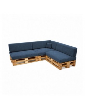 Set de 8 coussins de jardin pour palettes | Velours côtelé | Couleur bleu foncé