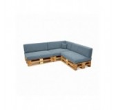 Set de 8 coussins de jardin pour palettes | Velours côtelé | Couleur bleu