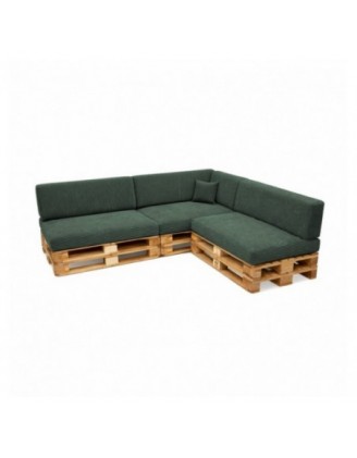 Set de 8 coussins de jardin pour palettes | Velours côtelé | Couleur vert foncé