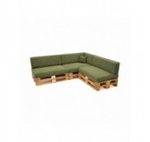 Set de 8 coussins de jardin pour palettes | Velours côtelé | Couleur vert