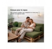 Set de 8 coussins de jardin pour palettes | Velours côtelé | Couleur vert