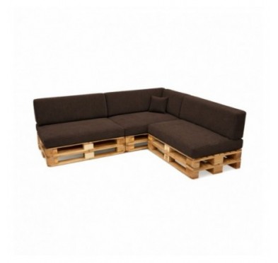 Set de 8 coussins de jardin pour palettes | Velours côtelé | Couleur marron foncé