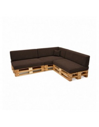 Set de 8 coussins de jardin pour palettes | Velours côtelé | Couleur marron foncé