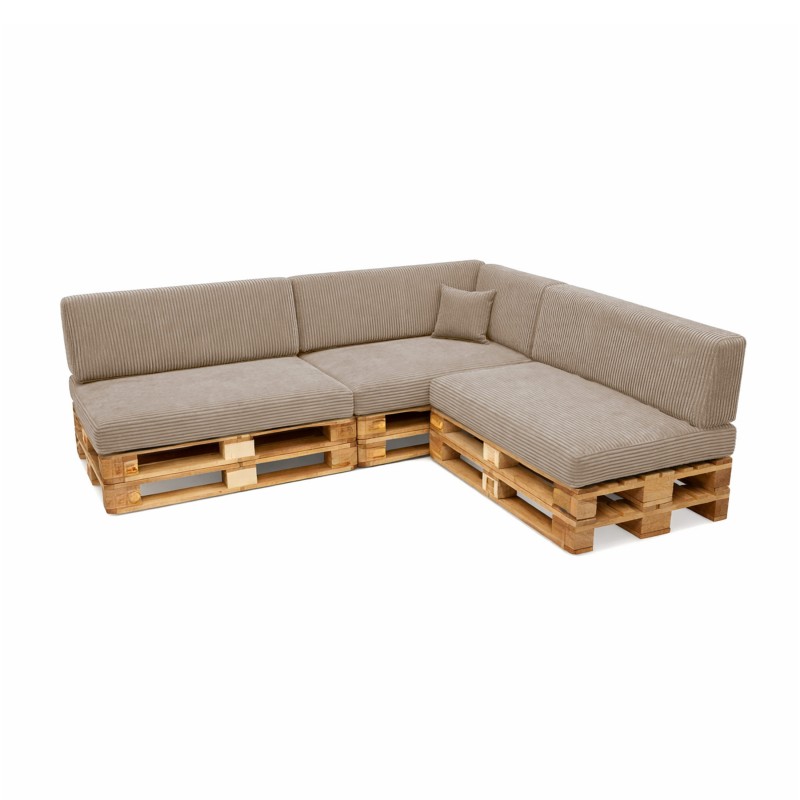 Set de 8 coussins de jardin pour palettes | Velours côtelé | Couleur marron
