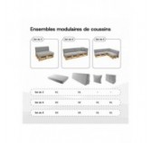 Set de 8 coussins de jardin pour palettes | Velours côtelé | Couleur marron