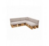 Set de 8 coussins de jardin pour palettes | Velours côtelé | Couleur beige foncé