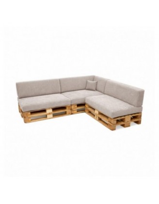 Set de 8 coussins de jardin pour palettes | Velours côtelé | Couleur beige foncé