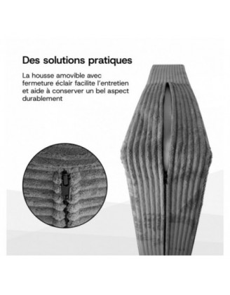 Set de 8 coussins de jardin pour palettes | Velours côtelé | Couleur beige foncé