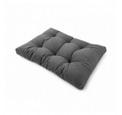 Coussin de siège matelassé pour palettes | Velours côtelé | 120x80 cm | Couleur gris foncé