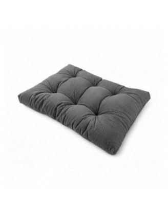 Coussin de siège matelassé pour palettes | Velours côtelé | 120x80 cm | Couleur gris foncé