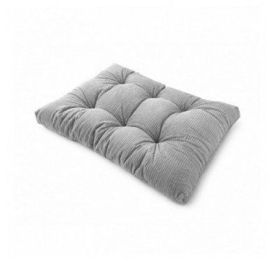Coussin de siège matelassé pour palettes | Velours côtelé | 120x80 cm | Couleur gris