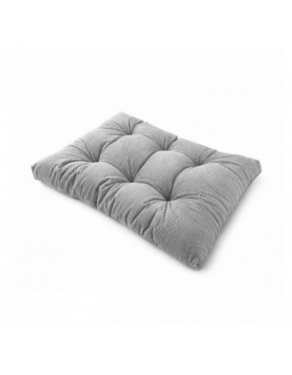 Coussin de siège matelassé pour palettes | Velours côtelé | 120x80 cm | Couleur gris