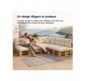 Coussin de siège matelassé pour palettes | Velours côtelé | 120x80 cm | Couleur gris