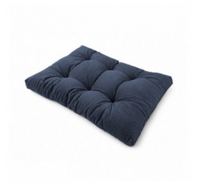 Coussin de siège matelassé pour palettes | Velours côtelé | 120x80 cm | Couleur bleu foncé