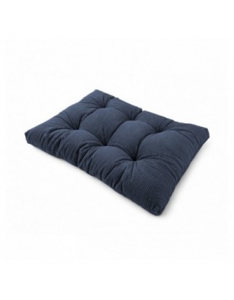 Coussin de siège matelassé pour palettes | Velours côtelé | 120x80 cm | Couleur bleu foncé