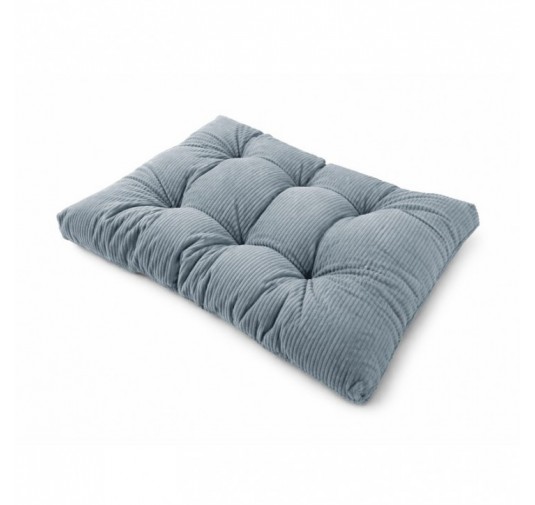 Coussin de siège matelassé pour palettes | Velours côtelé | 120x80 cm | Couleur bleu
