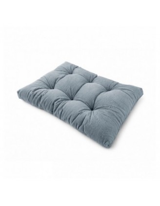 Coussin de siège matelassé pour palettes | Velours côtelé | 120x80 cm | Couleur bleu