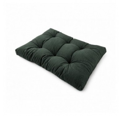Coussin de siège matelassé pour palettes | Velours côtelé | 120x80 cm | Couleur vert foncé
