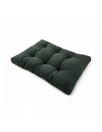 Coussin de siège matelassé pour palettes | Velours côtelé | 120x80 cm | Couleur vert foncé
