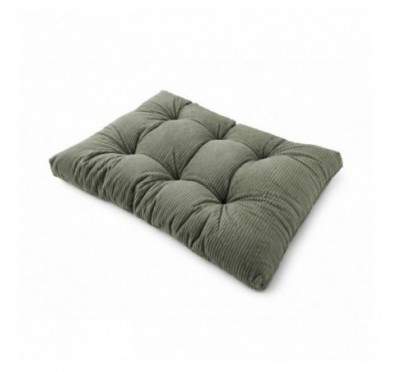 Coussin de siège matelassé pour palettes | Velours côtelé | 120x80 cm | Couleur vert