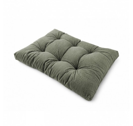 Coussin de siège matelassé pour palettes | Velours côtelé | 120x80 cm | Couleur vert