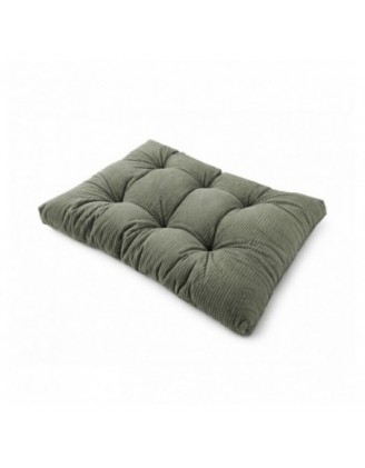 Coussin de siège matelassé pour palettes | Velours côtelé | 120x80 cm | Couleur vert