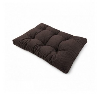 Coussin de siège matelassé pour palettes | Velours côtelé | 120x80 cm | Couleur marron foncé