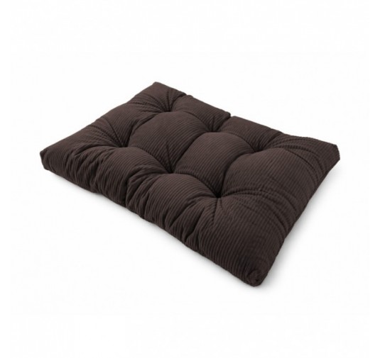 Coussin de siège matelassé pour palettes | Velours côtelé | 120x80 cm | Couleur marron foncé