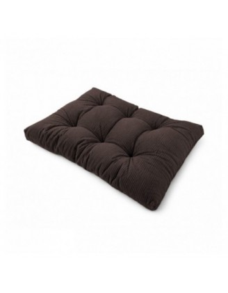 Coussin de siège matelassé pour palettes | Velours côtelé | 120x80 cm | Couleur marron foncé