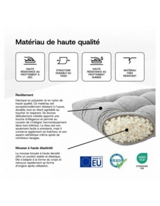 Coussin de siège matelassé pour palettes | Velours côtelé | 120x80 cm | Couleur marron foncé