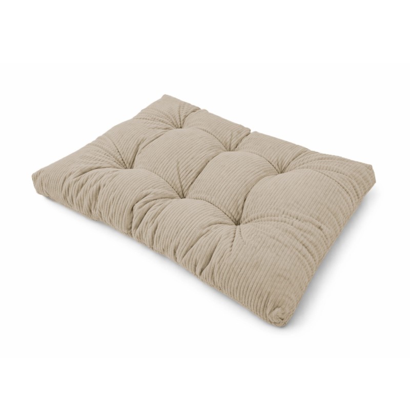 Coussin de siège matelassé pour palettes | Velours côtelé | 120x80 cm | Couleur marron