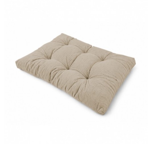 Coussin de siège matelassé pour palettes | Velours côtelé | 120x80 cm | Couleur marron