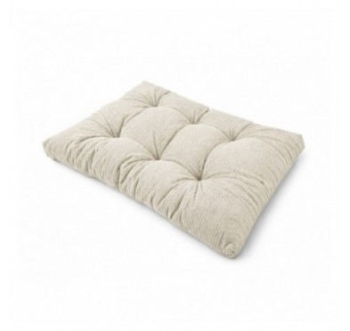 Coussin de siège matelassé pour palettes | Velours côtelé | 120x80 cm | Couleur beige foncé
