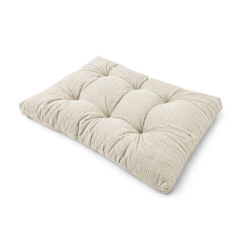 Coussin de siège matelassé pour palettes | Velours côtelé | 120x80 cm | Couleur beige foncé