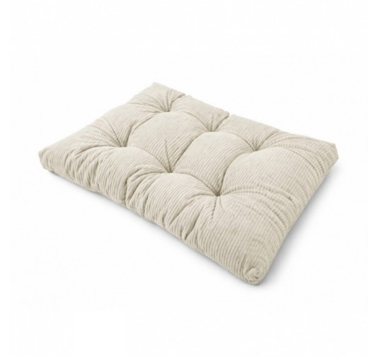 Coussin de siège matelassé pour palettes | Velours côtelé | 120x80 cm | Couleur beige foncé