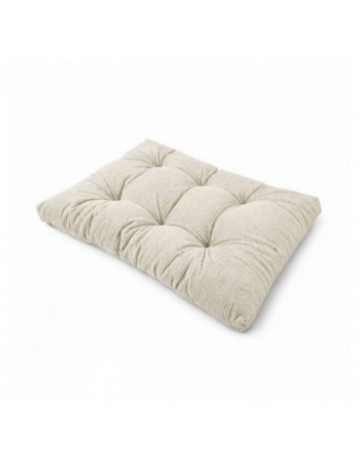 Coussin de siège matelassé pour palettes | Velours côtelé | 120x80 cm | Couleur beige foncé